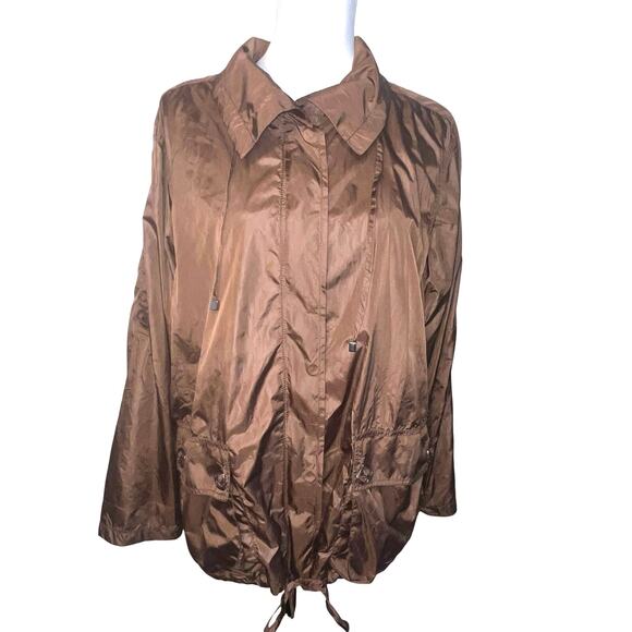 Chico‘s Synergy Womens Size 3 Windbreaker Drawstring Snap Lined Y2K roll-tab - Picture 2 of 13